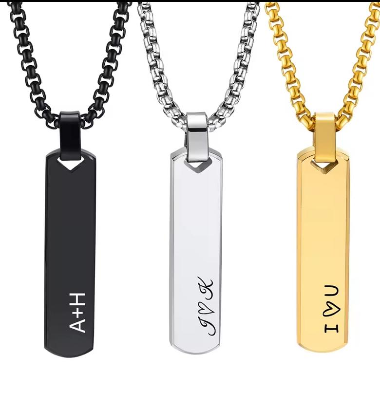Customized bar pendant necklace  image
