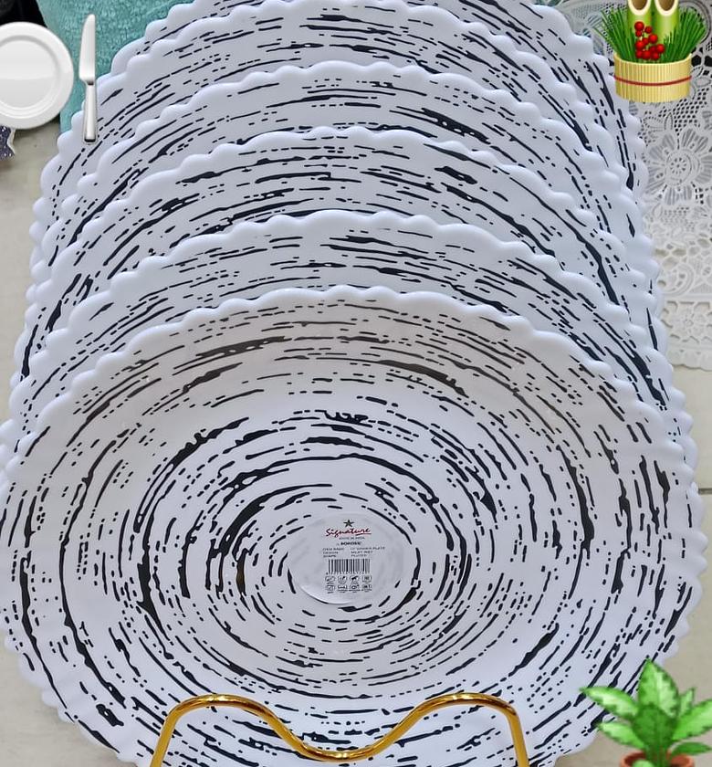 VEWEET Dinner Plates Set of 6, 10.5 Inch Ceramic Plates, White Plate Salad Plates for Kitchen, Microwave and Dishwasher Safe image