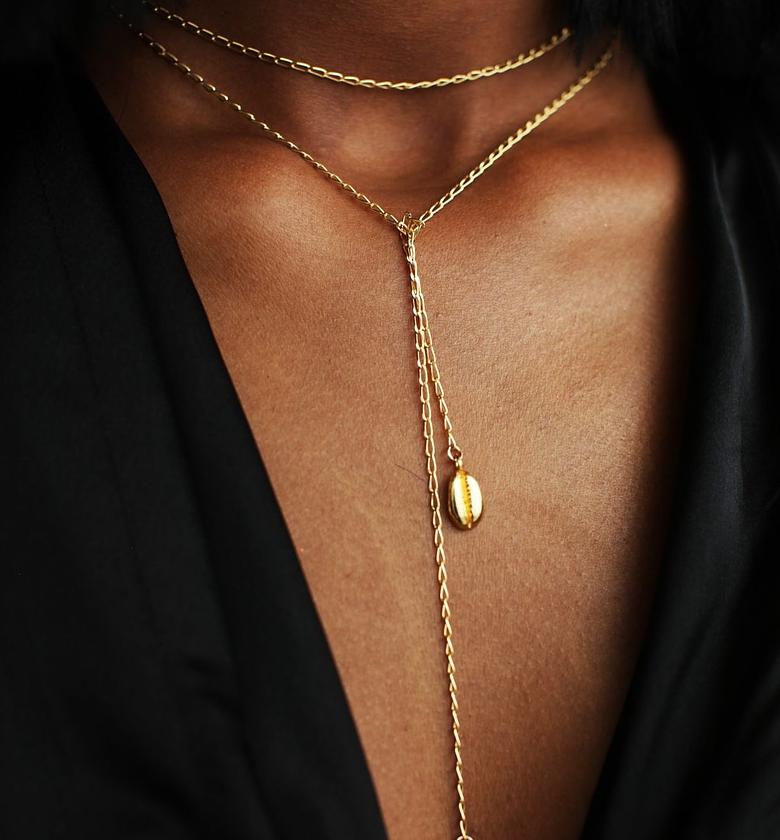 Purely Brass Cowrie shell Necklace image