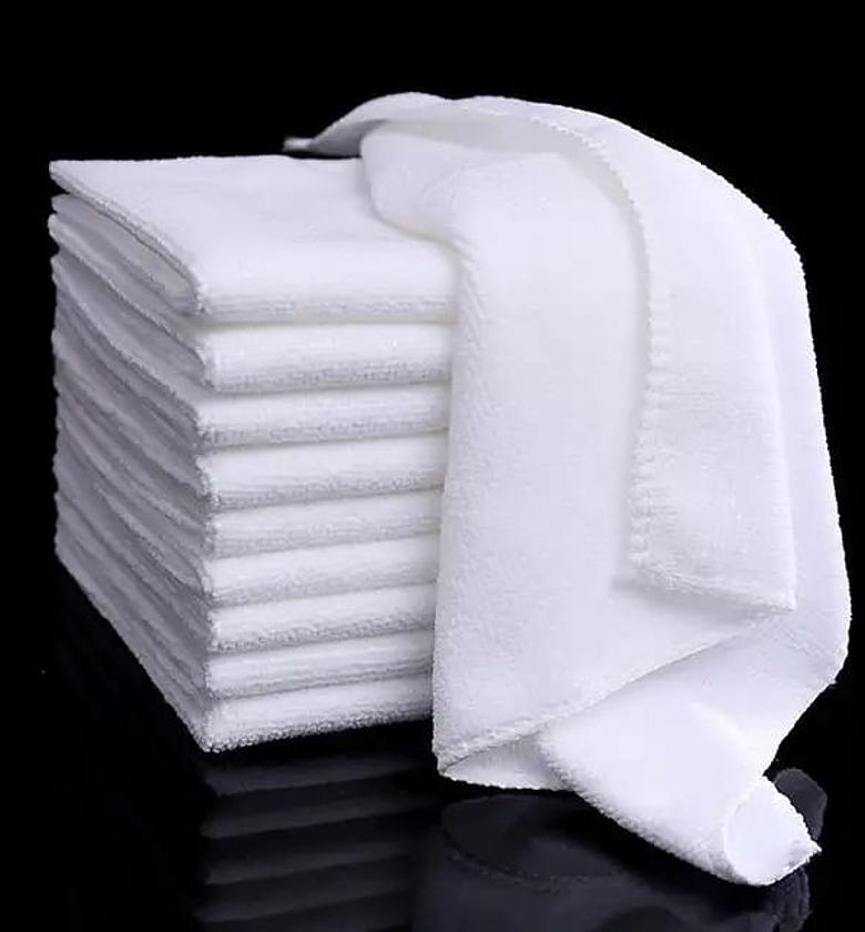 White hand towels - quick drying & absorbent microfiber bathroom hand towel 35cm*75cm - lightweight & thin white towels - multi purpose for gym, spa, hotel & bathroom image