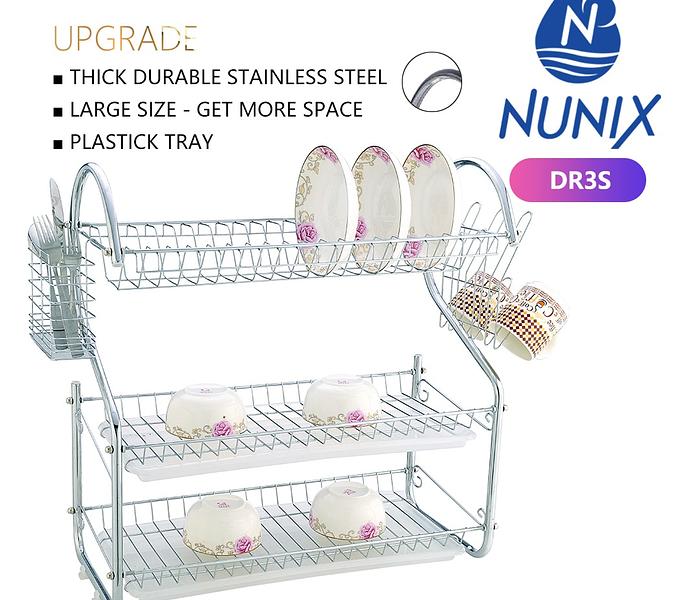 Nunix Three Tier Dish Rack-Silver image