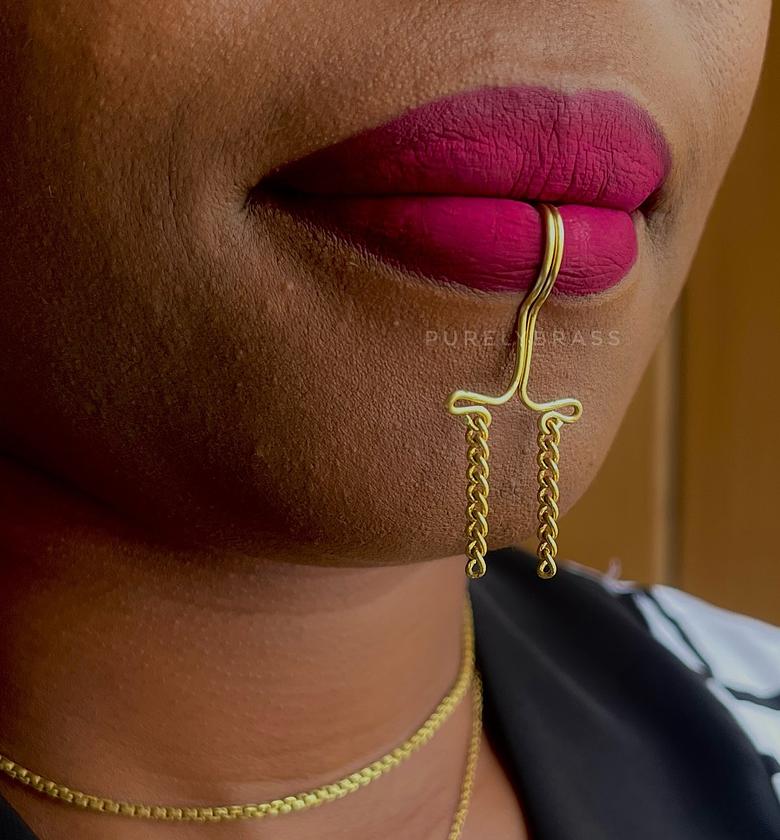 Virgo Faux Brass Lip Cuff image