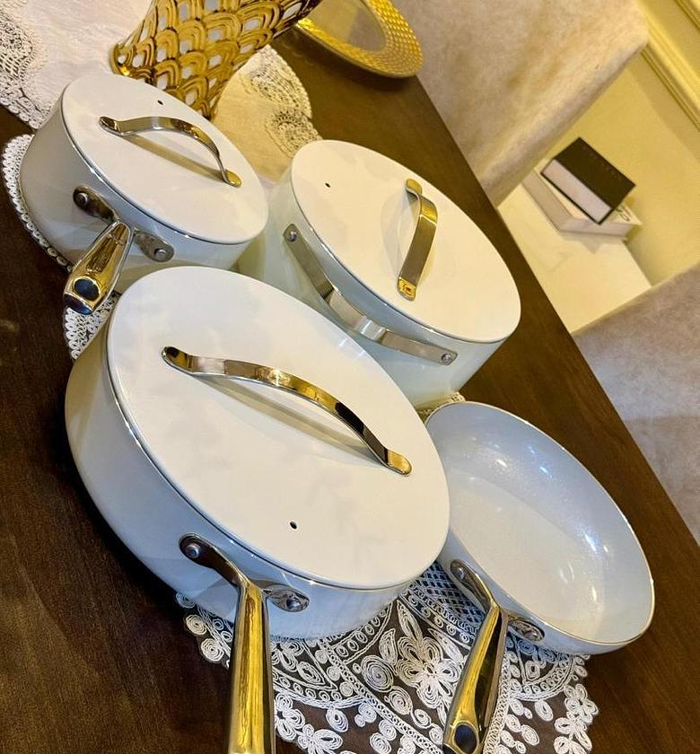 7pcs Non-stick cookware set   Pot material ~ Aluminium Alloy  Lid~ Aluminium lid Coating ~Ceramic Coating (PFOA Free) image