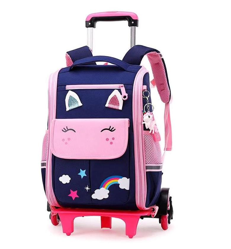 Unicorn themed school trolley bag image