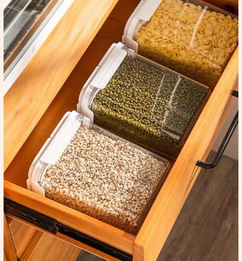 BPA-free, food-grade acrylic cereal containers. image