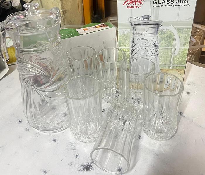 Water set 6 glass and jug image