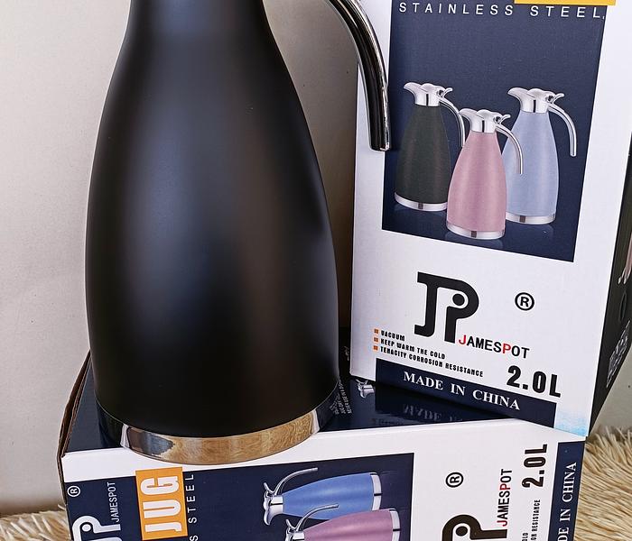 Jamespot 2ltr JP Unbreakable Stainless Steel Flask-black image
