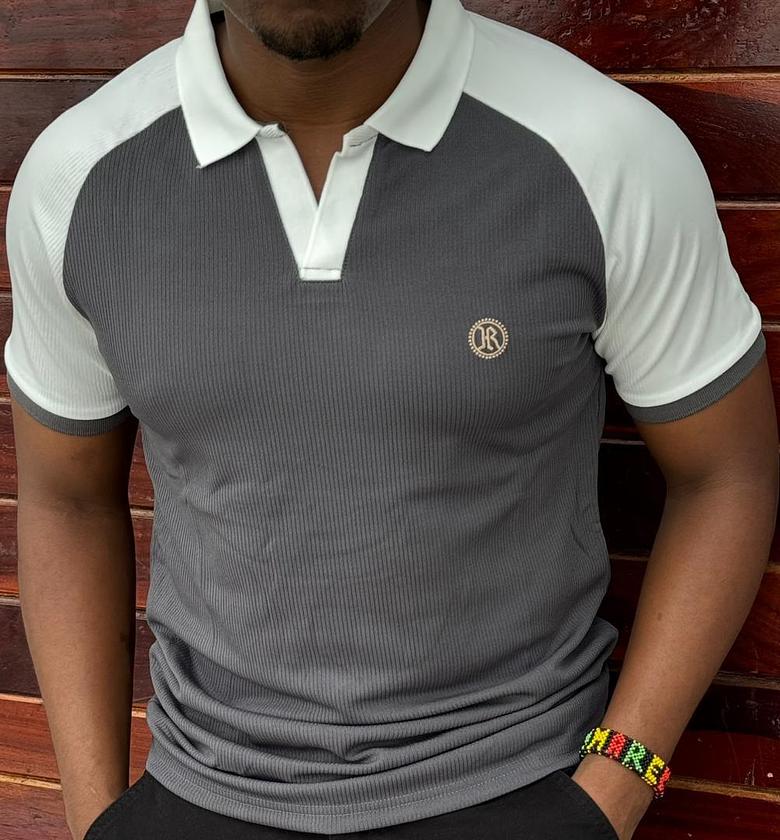 Men ribbed polo shirts image