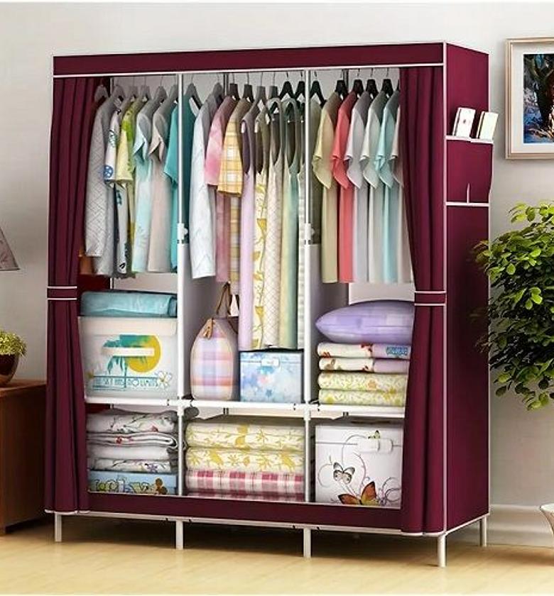 3Column Metallic Wardrobe. High Quality Affordable Classy 3 Column Mobile Steel Wardrobe Closet image