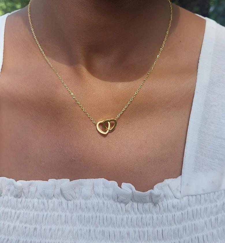 Two Hearts plain gold image