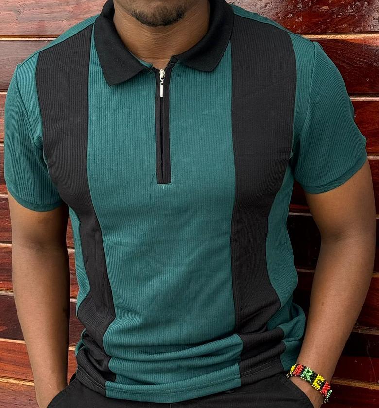Men ribbed polo shirts image