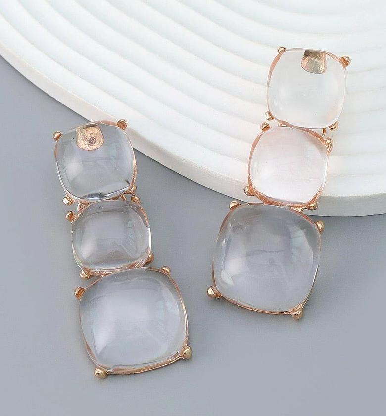 Clear on gold Earrngs image