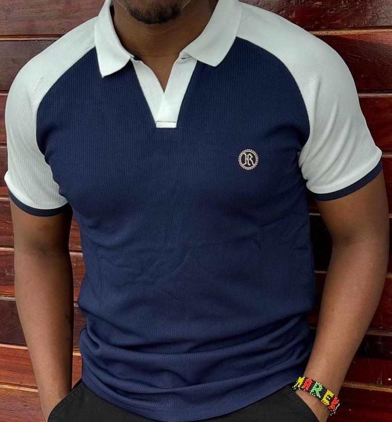 Men ribbed polo shirts image