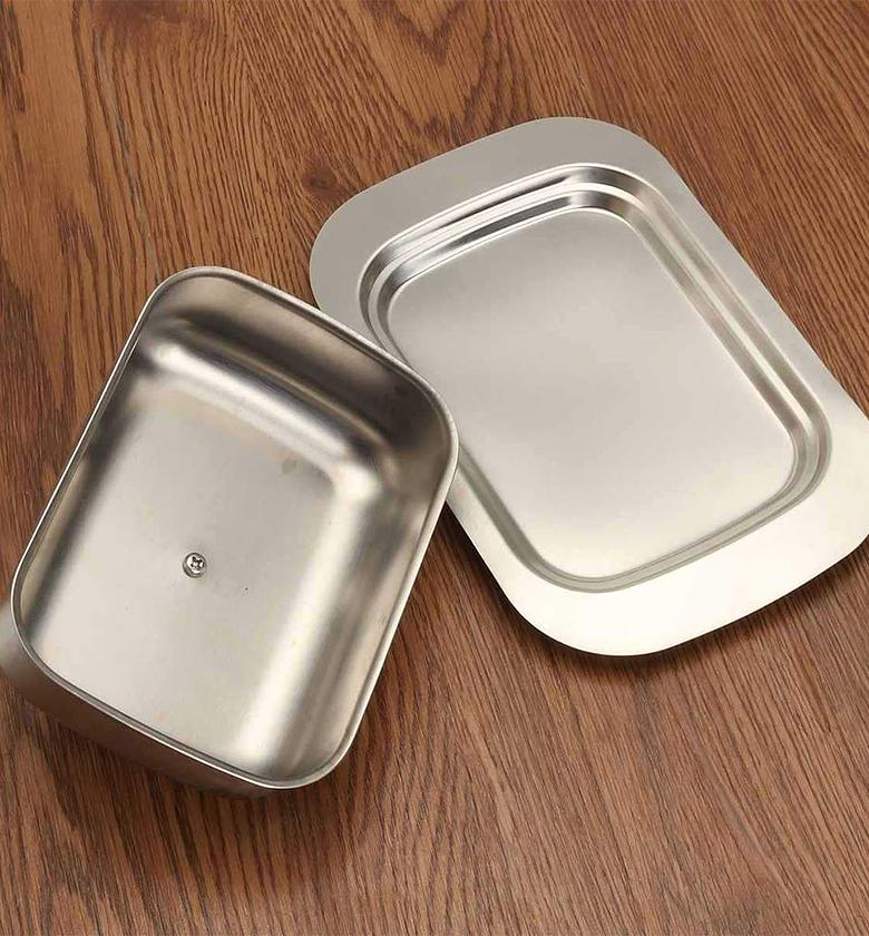 Stainless steel butter dish image