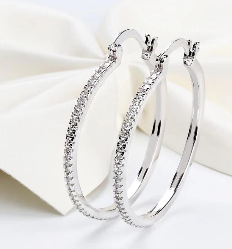 Brass/Zirconia hoop earrings  image