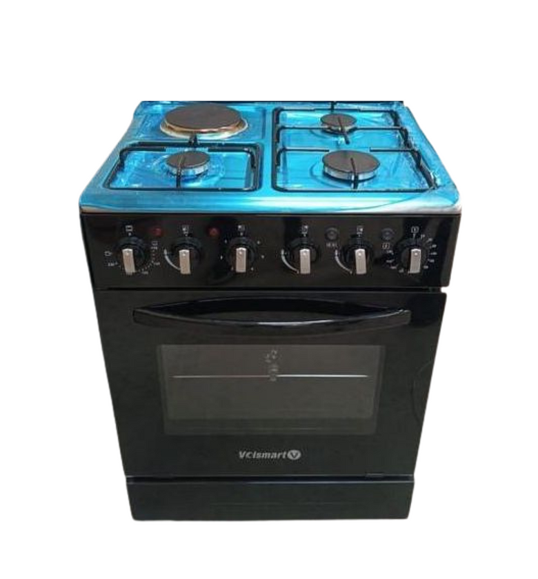 VOLSMART 60*60, 3 Gas Jet Pool Burners + 1 Rapid Plate, Free Standing Cooker with Electric Oven image