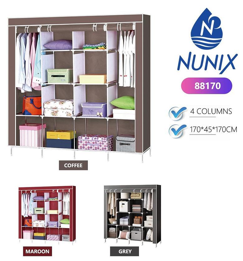 WARDROBE. High Quality 4-column portable metallic wardrobe image