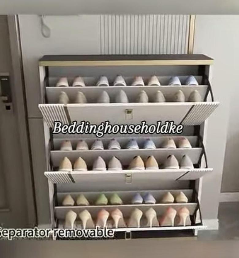 Bucket flip shoe rack. image