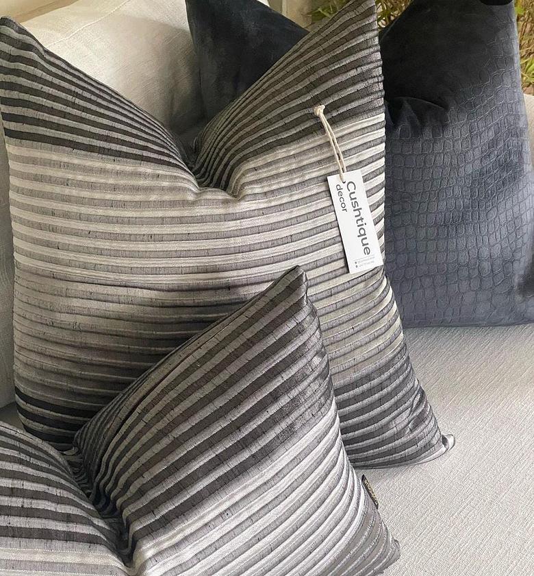 Grey Stripped Cushion image