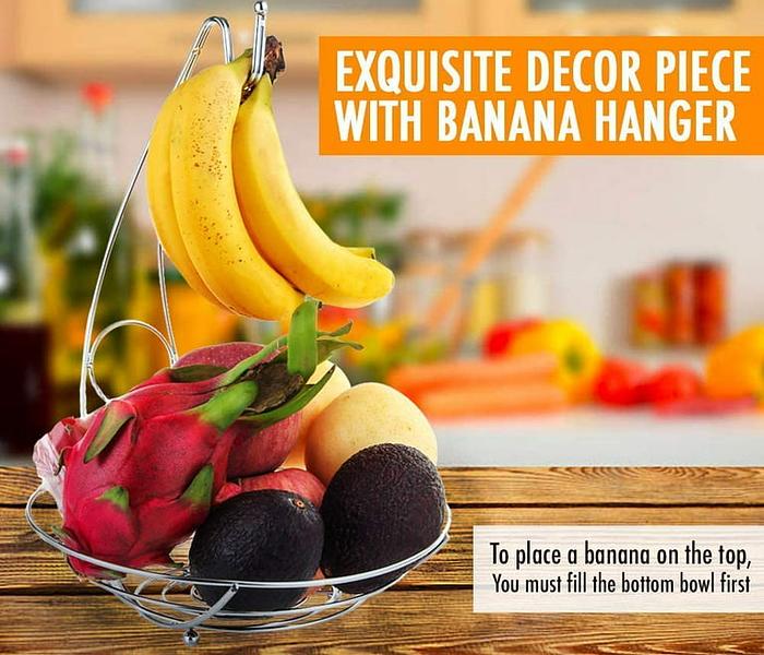 Fruit And Banana Silver Steel Rack image
