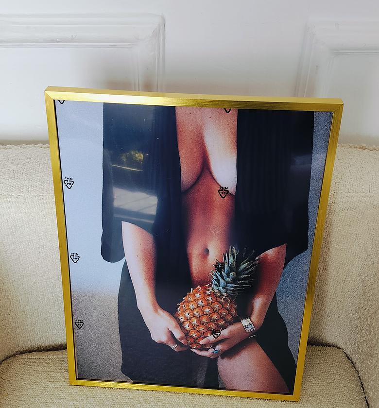 Lady holding pineapple  image