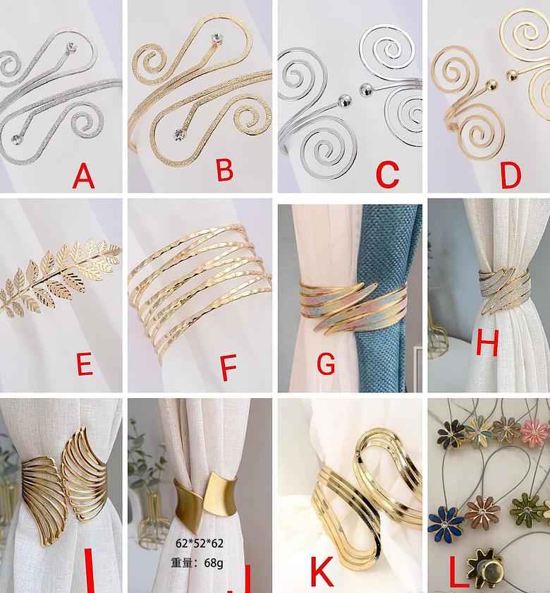 CURTAINS HOLDERS. Metallic buckle curtains holders image