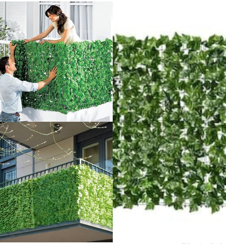ARTIFICIAL FENCE. Artificial Ivy Privacy for Balcony Privacy/ Out Doors Fence/Hedge Size 1m x3m image