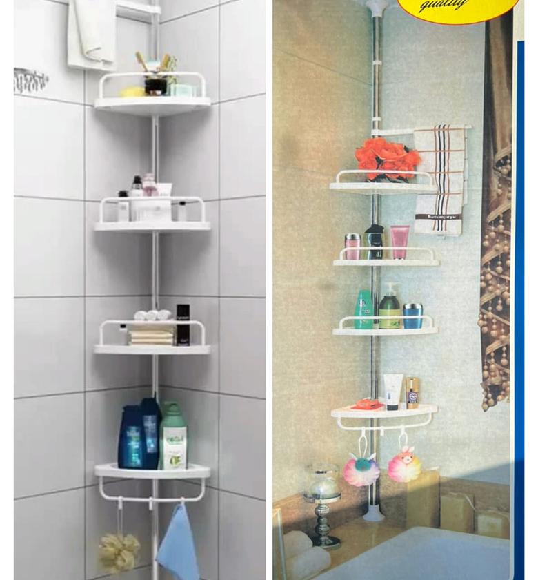 Multifunctional Telescopic Bathroom Corner Shelf Rack High Quality Recommeded image