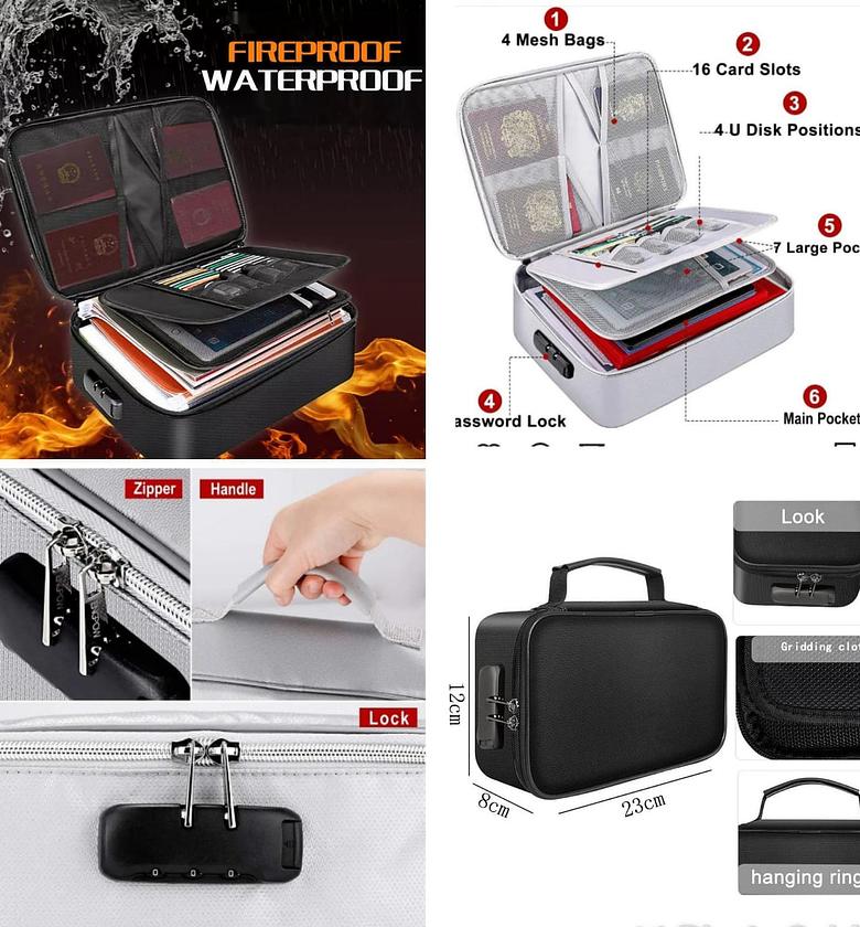DOCUMENTS ORGANIZER. Fireproof/water resistant documents organizer image