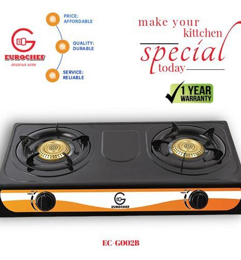 Special Offers Eurochef 2 Burners Metallic Table Top Gas Cooker HIGHLY RECOMMENDED image