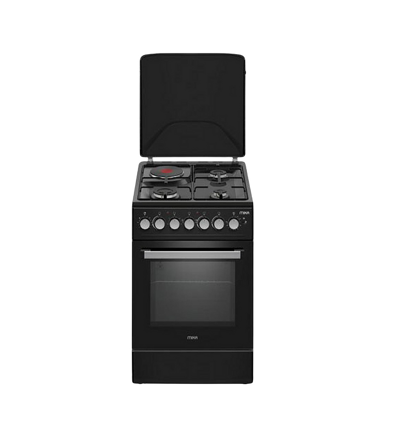 Mika MST5060U33PFB, 50 x 60, 3 Gas Pool Jet Burners + 1 Rapid Plate, Rotisserie, Electric Oven Free Standing Cooker image