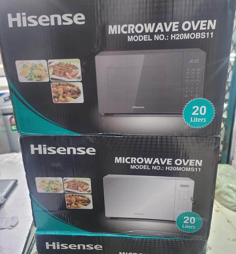 MICROWAVE. Silver and Black hisense Digital Microwave  image