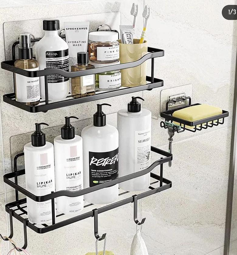 3 pcs Shower caddy shelf/Bathroom organizer. image