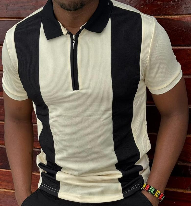Men ribbed polo shirts image