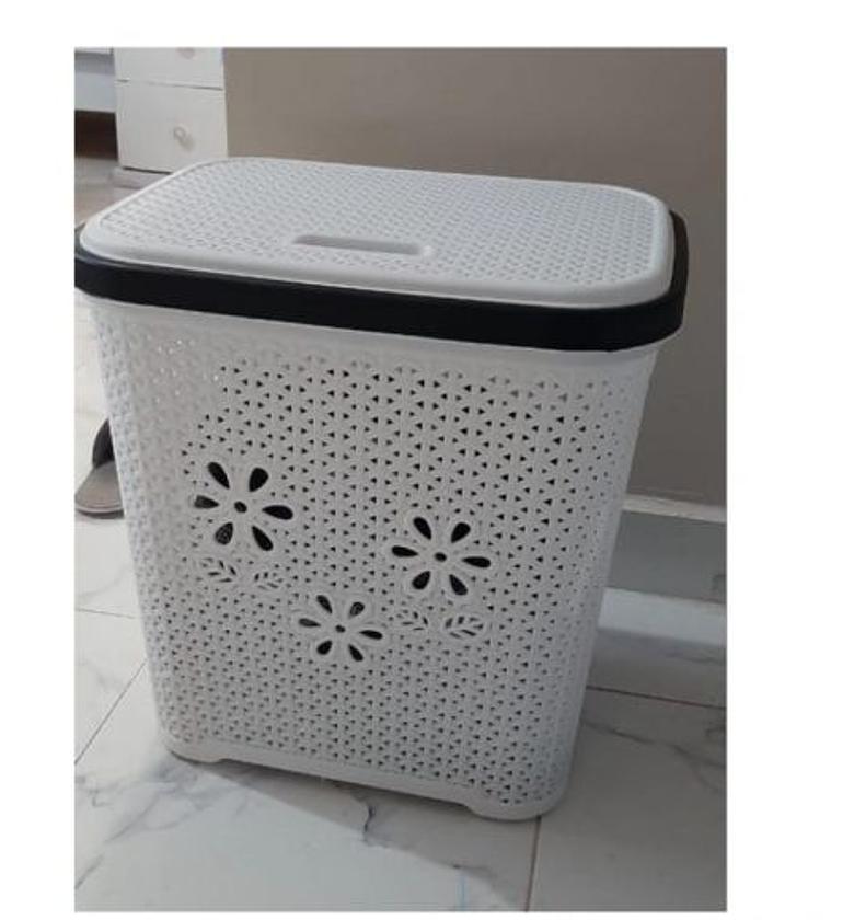 Laundry Basket. Kenstar Plastic Laundry Basket With A Lid HEAVY DUTY image