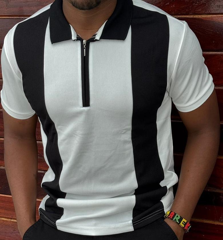 Men ribbed polo shirts image