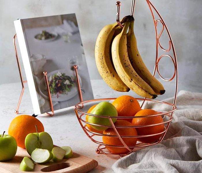 Fruit And Banana Silver Steel Rack -rose gold image