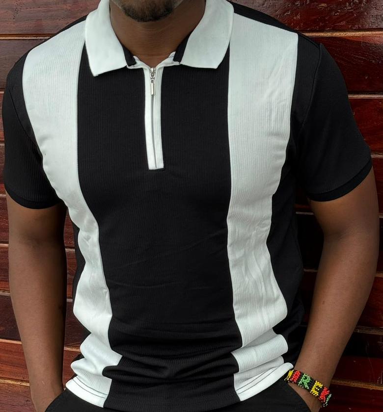 Men ribbed polo shirts image