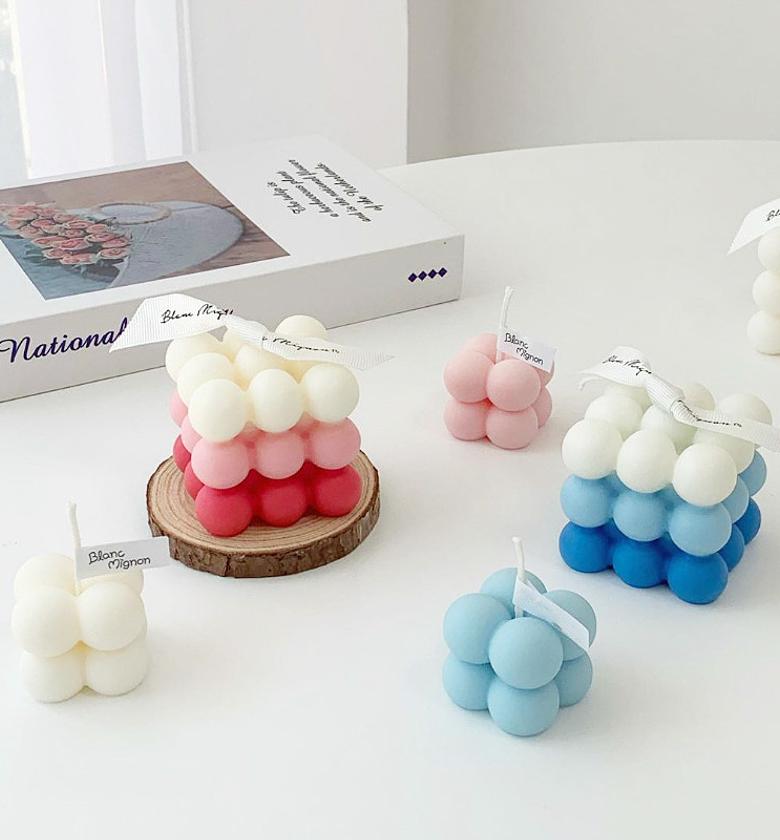 Cute Magic Cube Scented Candles Bubble Soy Wax Candle Bed Room Home Ornaments for Christmas Birthday Party New Fragrance Candle image