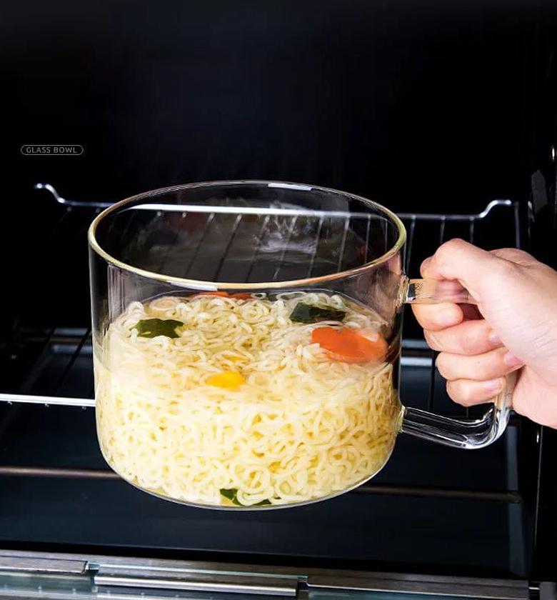Glass Heat Resistant Cooking Pot With Handle image