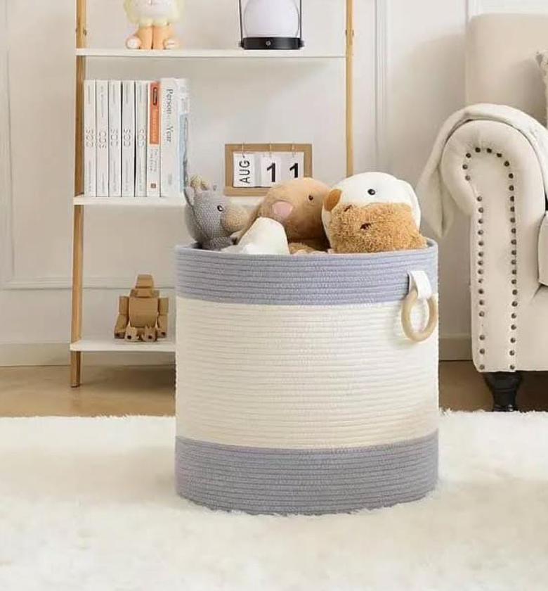 Cotton rope organizing/ storage basket. image