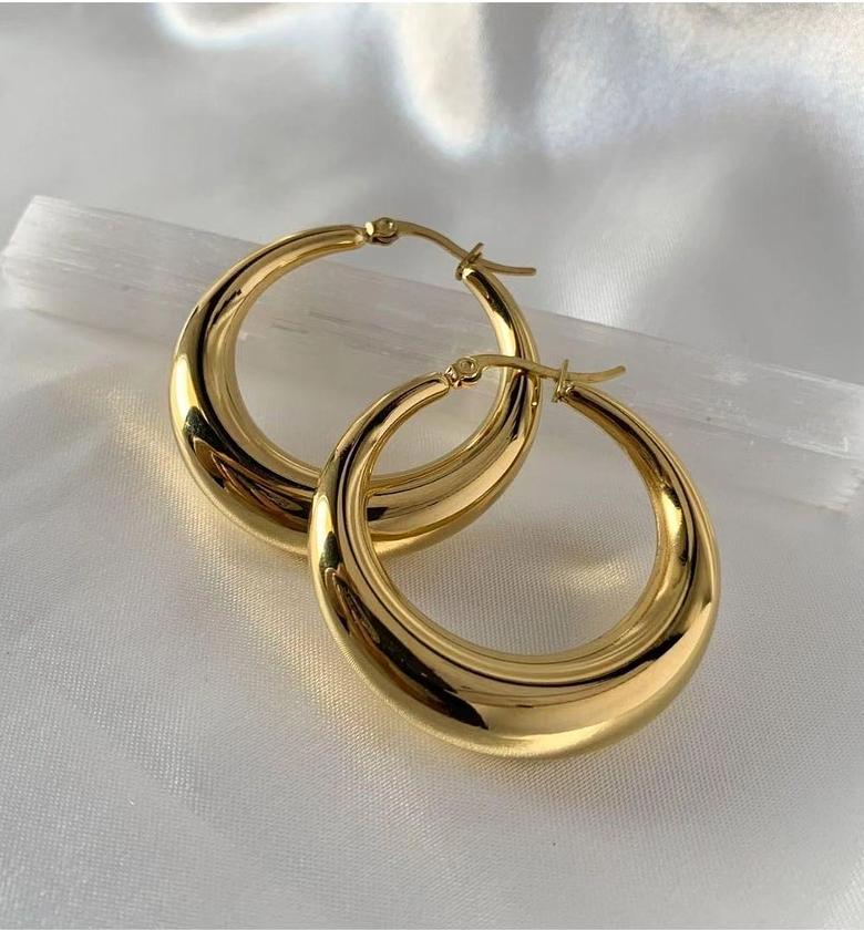 Golden Lana Hoop Earrings image