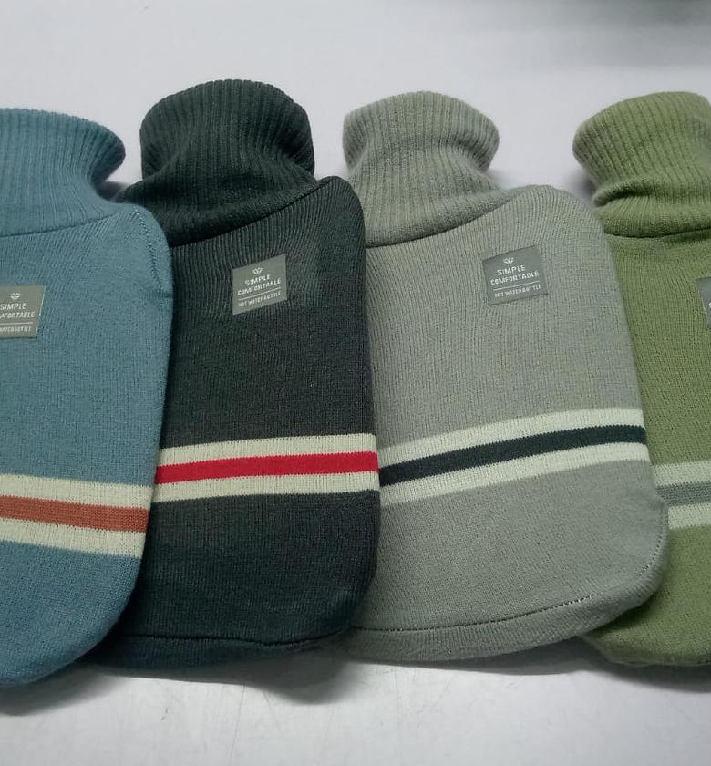 Large Hot Water Bottle with Knitted Cover, 2L Large Capacity Hot Water Bag with Removable and Washable Soft Cover for Pain Relief, Neck and Shoulders, Great Gift for Women, Men, Kids  image