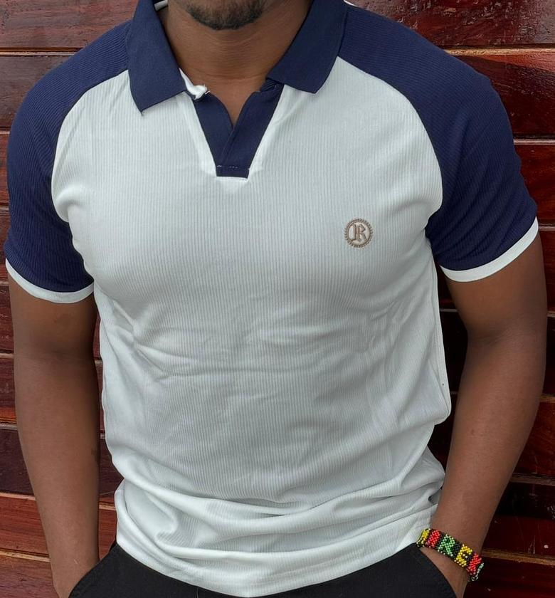 Men ribbed polo shirts image