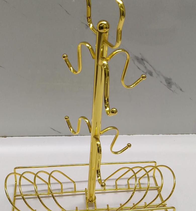 Metallic coffe or tea holder with saucer  organiser image