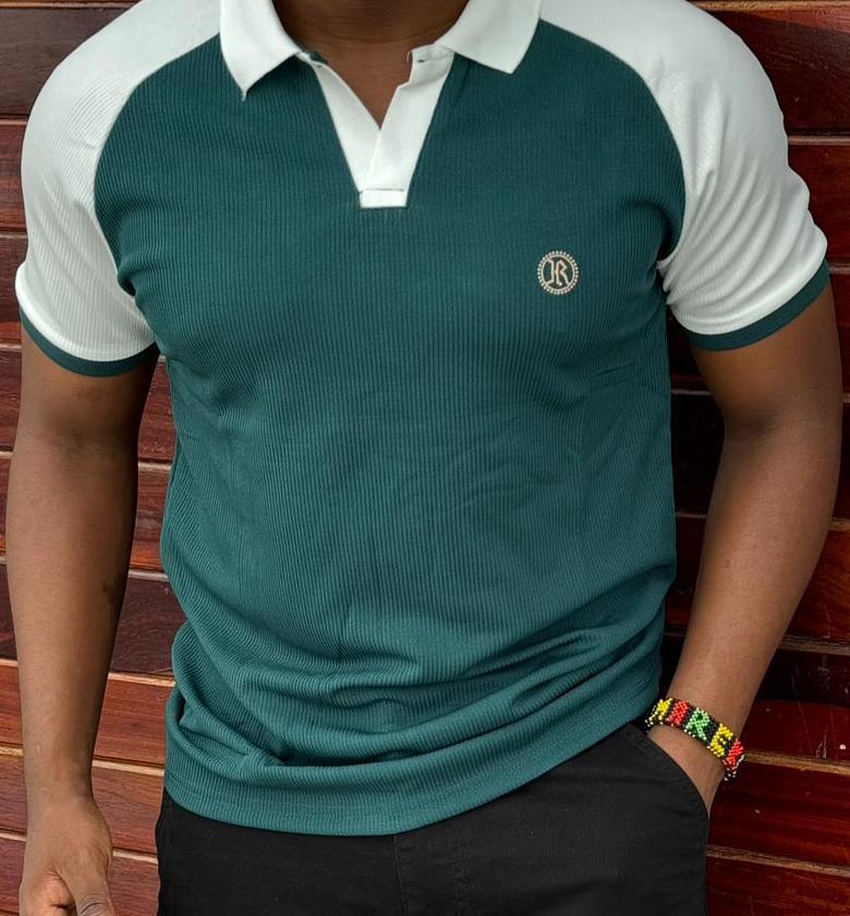 Men ribbed polo shirts image