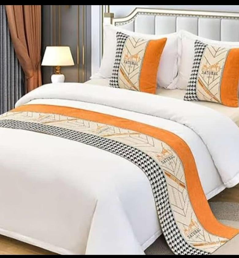BED RUNNERS. Classy Bed Runners With 2 Pieces Of Matching Cushion Covers image