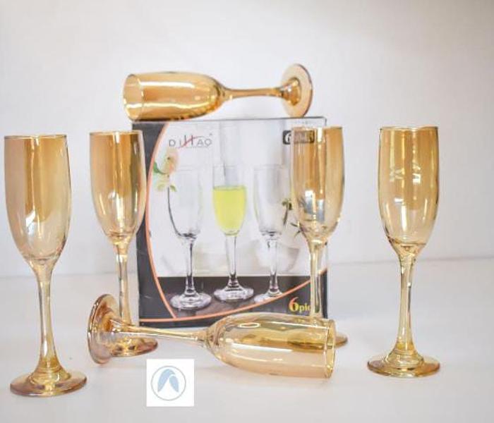 Champagne glass gold set of 6 pcs image