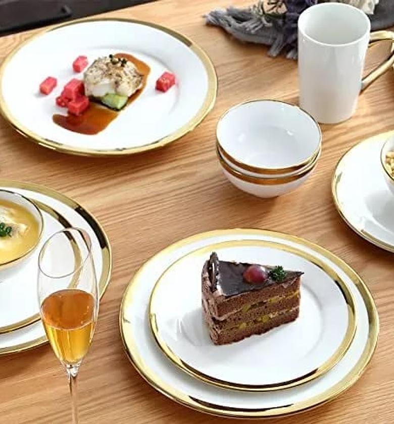 18pc gold ring dinner set   image