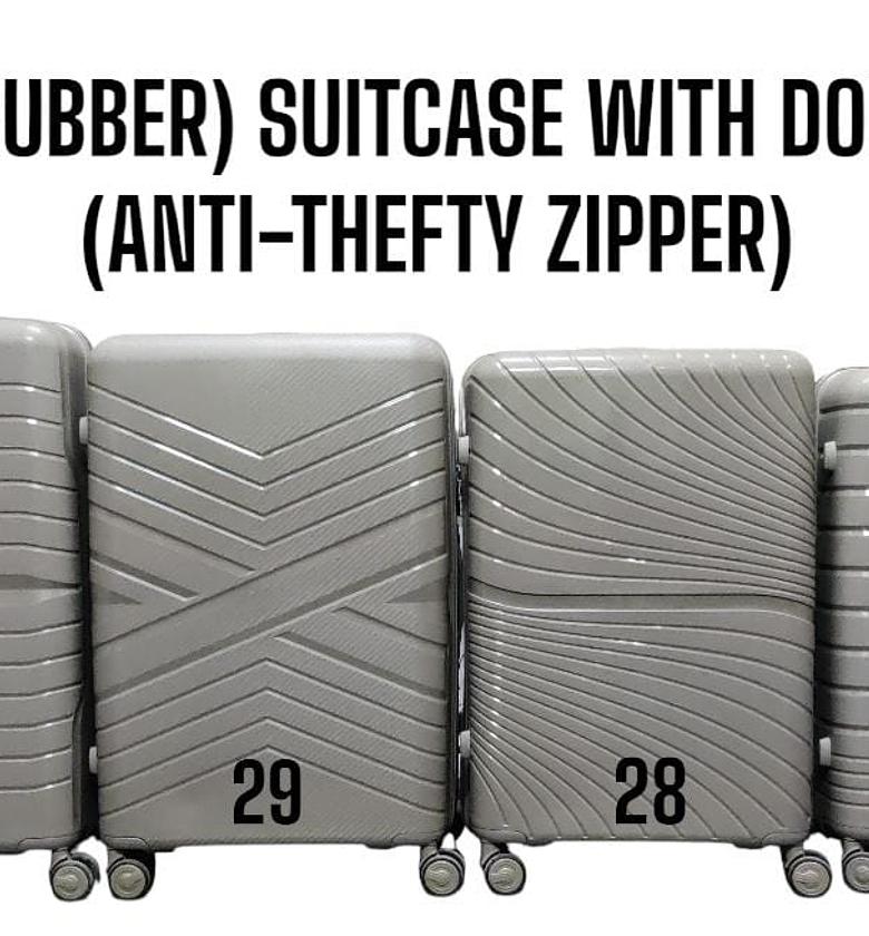 SUITCASE. TC PP (RUBBER) FIBER WITH DOUBLE ZIP (ANTI THEFT ZIPPER)  image